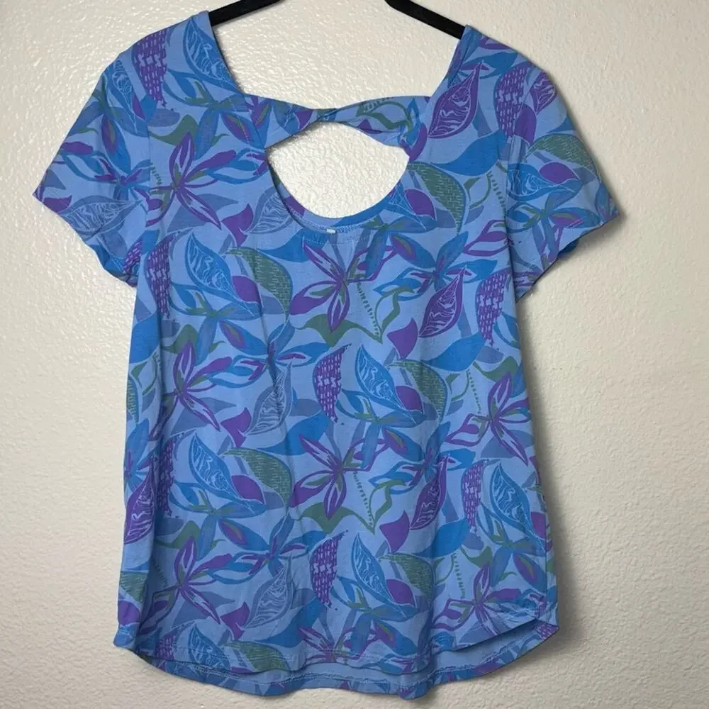 Fresh Produce Beachside Blooms Mika Twist Top Women's size XS purple.blue,green - Picture 10 of 15